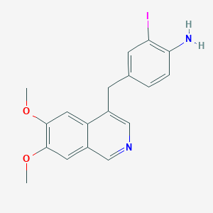 molecular formula C18H17IN2O2 B011950 6,7-Dimethoxy-4-(4'-amino-3'-iodobenzyl)isoquinoline CAS No. 108737-12-8