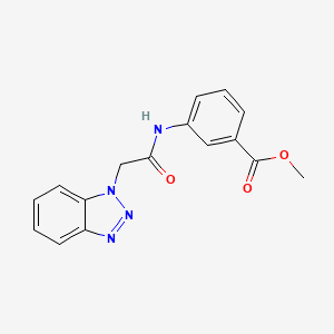 molecular formula C16H14N4O3 B1195000 3-[[2-(1-Benzotriazolyl)-1-oxoethyl]amino]benzoic acid methyl ester 