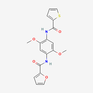 molecular formula C18H16N2O5S B1195002 N-[2,5-dimethoxy-4-[[oxo(thiophen-2-yl)methyl]amino]phenyl]-2-furancarboxamide 