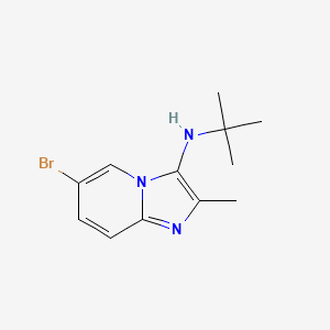 molecular formula C12H16BrN3 B1195004 6-bromo-N-tert-butyl-2-methyl-3-imidazo[1,2-a]pyridinamine 