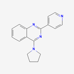 2-Pyridin-4-yl-4-(1-pyrrolidinyl)quinazoline