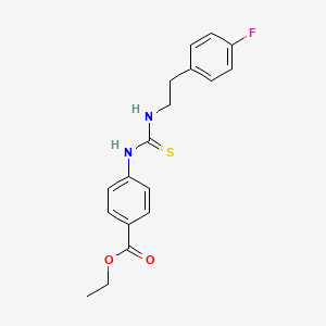 molecular formula C18H19FN2O2S B1195008 4-[[[2-(4-Fluorophenyl)ethylamino]-sulfanylidenemethyl]amino]benzoic acid ethyl ester 