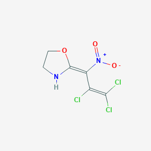 molecular formula C6H5Cl3N2O3 B11950215 2-(2,3,3-Trichloro-1-nitro-allylidene)-oxazolidine CAS No. 70265-22-4