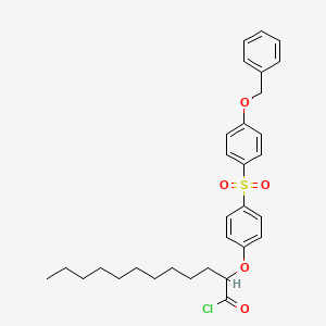 molecular formula C31H37ClO5S B11950273 Dodecanoyl chloride, 2-[4-[[4-(phenylmethoxy)phenyl]sulfonyl]phenoxy]- CAS No. 87016-97-5