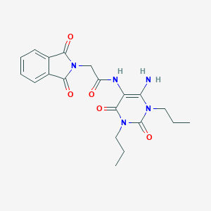 molecular formula C20H23N5O5 B119503 N-(4-amino-2,6-dioxo-1,3-dipropylpyrimidin-5-yl)-2-(1,3-dioxoisoindol-2-yl)acetamide CAS No. 155930-19-1