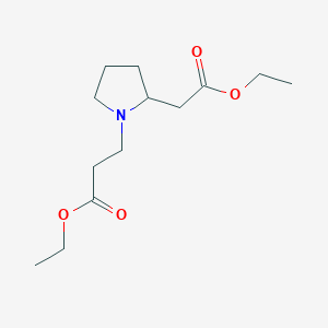 molecular formula C13H23NO4 B11950326 Ethyl 3-[2-(2-ethoxy-2-oxoethyl)pyrrolidin-1-yl]propanoate CAS No. 74991-95-0