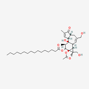 molecular formula C38H60O8 B1195042 12-O-Hexadecanoyl-4-deoxy-4alpha-16-hydroxyphorbol-13-acetate CAS No. 73089-77-7