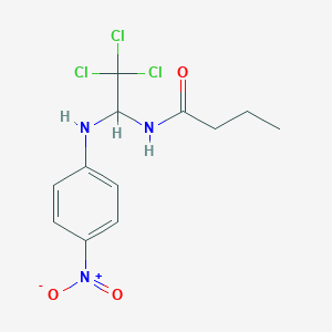 molecular formula C12H14Cl3N3O3 B11950745 N-{2,2,2-trichloro-1-[(4-nitrophenyl)amino]ethyl}butanamide 