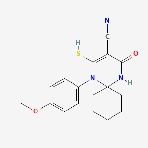4-Mercapto-5-(4-methoxyphenyl)-2-oxo-1,5-diazaspiro[5.5]undec-3-ene-3-carbonitrile