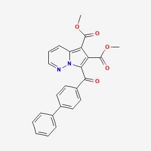 molecular formula C24H18N2O5 B11950972 Dimethyl 7-([1,1'-biphenyl]-4-ylcarbonyl)pyrrolo[1,2-b]pyridazine-5,6-dicarboxylate CAS No. 853334-18-6