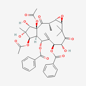 molecular formula C38H42O14 B1195105 (1,14-Diacetyloxy-10-benzoyloxy-9,15,16-trihydroxy-3,7,7,15-tetramethyl-11-methylidene-2,8-dioxo-5-oxatricyclo[11.3.0.04,6]hexadecan-12-yl) benzoate CAS No. 57685-46-8