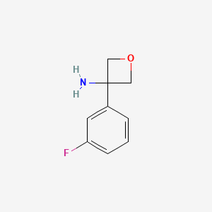 molecular formula C9H10FNO B11951155 3-(3-Fluorophenyl)oxetan-3-amine 