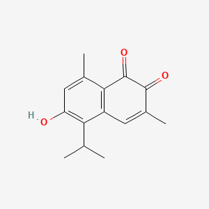 molecular formula C15H16O3 B1195120 1,2-Naphthalenedione, 6-hydroxy-3,8-dimethyl-5-(1-methylethyl)- 