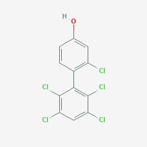 molecular formula C12H5Cl5O B119513 3-Chloro-4-(2,3,5,6-tetrachlorophenyl)phenol CAS No. 150304-11-3