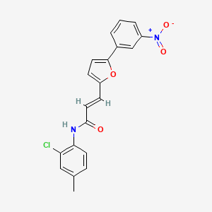molecular formula C20H15ClN2O4 B11951352 N-(2-Chloro-4-methylphenyl)-3-(5-(3-nitrophenyl)furan-2-yl)acrylamide CAS No. 853351-37-8