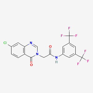molecular formula C18H10ClF6N3O2 B11951382 N-(3,5-Bis(trifluoromethyl)phenyl)-2-(7-chloro-4-oxoquinazolin-3(4H)-yl)acetamide CAS No. 853318-93-1