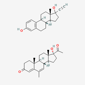 (8R,9S,10R,13S,14S,17R)-17-acetyl-17-hydroxy-6,10,13-trimethyl-2,8,9,11,12,14,15,16-octahydro-1H-cyclopenta[a]phenanthren-3-one;(8R,9S,13S,14S)-17-ethynyl-13-methyl-7,8,9,11,12,14,15,16-octahydro-6H-cyclopenta[a]phenanthrene-3,17-diol