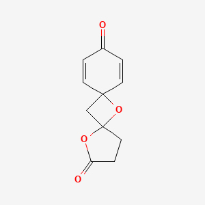 molecular formula C11H10O4 B1195164 1,6-Dioxadispiro(4.1.5.1)trideca-8,11-diene-2,10-dione CAS No. 115077-66-2