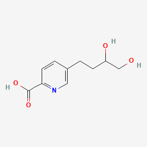 molecular formula C10H13NO4 B1195195 2-Pyridinecarboxylic acid, 5-(3,4-dihydroxybutyl)- CAS No. 98985-54-7