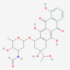 molecular formula C27H29NO11 B1195197 N-[3-hydroxy-2-methyl-6-[[3,5,10,12-tetrahydroxy-3-(1-hydroxyethyl)-6,11-dioxo-2,4-dihydro-1H-tetracen-1-yl]oxy]oxan-4-yl]formamide CAS No. 76634-96-3