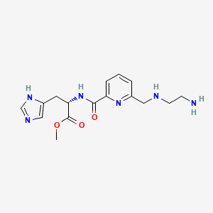 molecular formula C16H22N6O3 B1195199 Methyl 2-(((2-aminoethyl)amino)methyl)-6-carboxylpyridinehistidinate CAS No. 85363-09-3