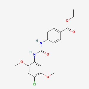molecular formula C18H19ClN2O5 B11952003 Ethyl 4-{[(4-chloro-2,5-dimethoxyphenyl)carbamoyl]amino}benzoate 