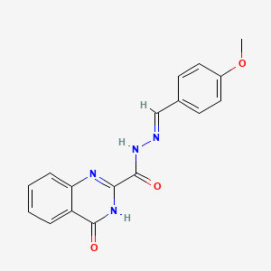 molecular formula C17H14N4O3 B11952013 N'-(4-Methoxybenzylidene)-4-oxo-3,4-dihydroquinazoline-2-carbohydrazide CAS No. 129302-00-7