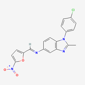 molecular formula C19H13ClN4O3 B11952020 N-(1-(4-Chlorophenyl)-2-methyl-1H-benzimidazol-5-YL)-N-((5-nitro-2-furyl)methylidene)amine CAS No. 853407-22-4