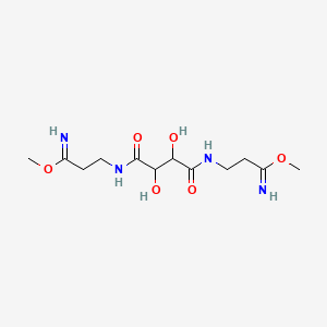 molecular formula C12H22N4O6 B1195211 Methyl 3-((2,3-dihydroxy-4-((3-imino-3-methoxypropyl)amino)-4-oxobutanoyl)amino)propanimidoate CAS No. 59893-64-0