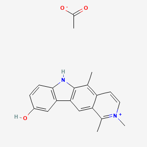 1,2,5-trimethyl-6H-pyrido[4,3-b]carbazol-2-ium-9-ol;acetate
