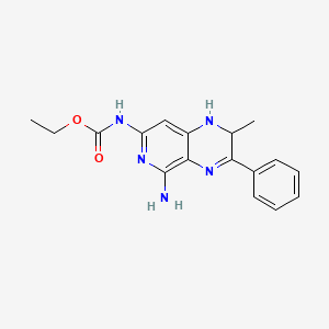 molecular formula C17H19N5O2 B1195216 ethyl N-(5-amino-2-methyl-3-phenyl-1,2-dihydropyrido[3,4-b]pyrazin-7-yl)carbamate CAS No. 83269-10-7
