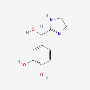 molecular formula C10H12N2O3 B1195218 2-(3,4,alpha-Trihydroxybenzyl)imidazoline CAS No. 85232-93-5