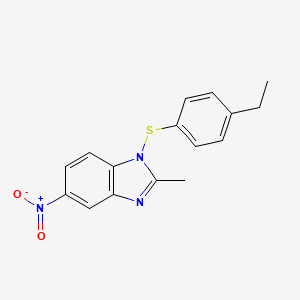 molecular formula C16H15N3O2S B11952181 1-((4-Ethylphenyl)thio)-2-methyl-5-nitro-1H-benzimidazole CAS No. 853334-09-5