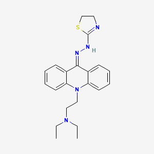 molecular formula C22H27N5S B1195225 10-(2-(Diethylamino)ethyl)-9(10H)-acridinone (4,5-dihydro-2-thiazolyl)hydrazone CAS No. 92928-47-7
