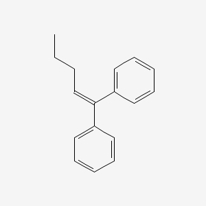 molecular formula C17H18 B11952271 Benzene, 1,1'-(1-pentenylidene)bis- CAS No. 1530-11-6