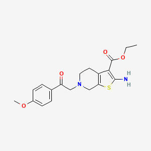 molecular formula C19H22N2O4S B11952275 Ethyl 2-amino-6-[2-(4-methoxyphenyl)-2-oxoethyl]-4,5,6,7-tetrahydrothieno[2,3-c]pyridine-3-carboxylate 