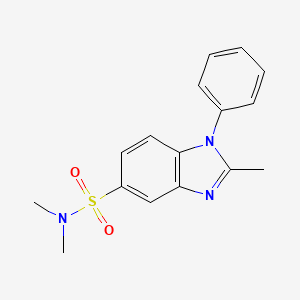molecular formula C16H17N3O2S B1195232 N,N,2-trimethyl-1-phenyl-5-benzimidazolesulfonamide 