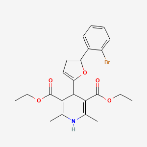 molecular formula C23H24BrNO5 B11952329 Diethyl 4-(5-(2-bromophenyl)furan-2-yl)-2,6-dimethyl-1,4-dihydropyridine-3,5-dicarboxylate CAS No. 853312-83-1