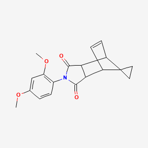 molecular formula C19H19NO4 B1195233 2-(2,4-dimethoxyphenyl)-3a,4,7,7a-tetrahydro-1H-spiro[2-aza-4,7-methanoisoindole-8,1'-cyclopropane]-1,3(2H)-dione 