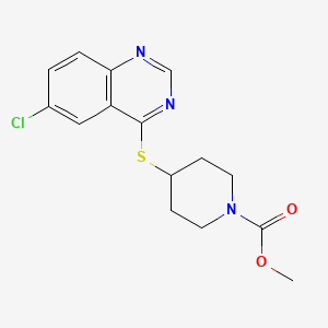 molecular formula C15H16ClN3O2S B11952370 Methyl 4-((6-chloroquinazolin-4-yl)thio)piperidine-1-carboxylate CAS No. 325146-07-4