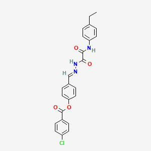 molecular formula C24H20ClN3O4 B11952411 4-((2-(2-((4-Ethylphenyl)amino)-2-oxoacetyl)hydrazono)methyl)phenyl 4-chlorobenzoate CAS No. 881839-97-0