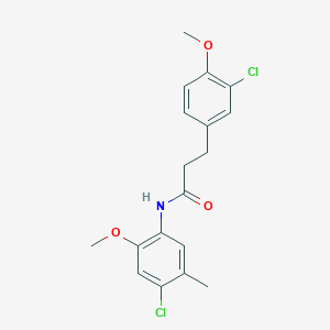 molecular formula C18H19Cl2NO3 B11952420 N-(4-chloro-2-methoxy-5-methylphenyl)-3-(3-chloro-4-methoxyphenyl)propanamide CAS No. 853314-82-6