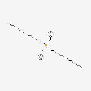 molecular formula C54H96Si B11952458 Dioctadecylbis(3-phenylpropyl)silane 