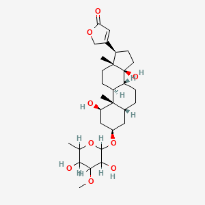 molecular formula C30H46O9 B1195247 3beta-(6-deoxy-3-O-methyl-alpha-L-talopyranosyloxy)-1beta,14-dihydroxy-5beta-card-20(22)-enolide CAS No. 663-95-6