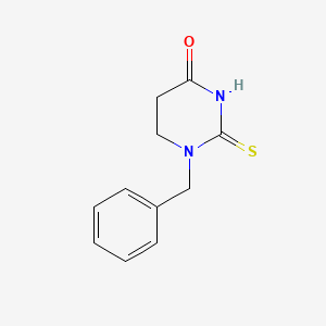 molecular formula C11H12N2OS B1195248 4(1H)-Pyrimidinone, tetrahydro-1-(phenylmethyl)-2-thioxo- CAS No. 19341-60-7