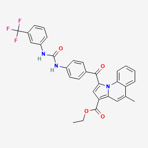 molecular formula C31H24F3N3O4 B11952480 Ethyl 5-methyl-1-(4-(3-(3-(trifluoromethyl)phenyl)ureido)benzoyl)pyrrolo[1,2-a]quinoline-3-carboxylate CAS No. 882866-05-9