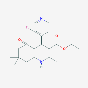 molecular formula C20H23FN2O3 B11952520 Ethyl 4-(3-fluoropyridin-4-yl)-2,7,7-trimethyl-5-oxo-1,4,5,6,7,8-hexahydroquinoline-3-carboxylate CAS No. 853313-36-7
