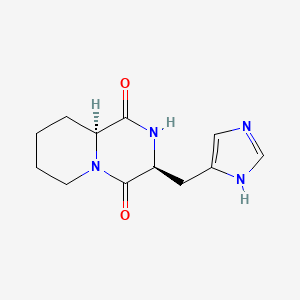 molecular formula C11H14N4O2 B1195269 Histidylproline diketopiperazine CAS No. 4257-92-5