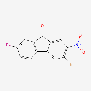 molecular formula C13H5BrFNO3 B11952714 3-Bromo-7-fluoro-2-nitro-9h-fluoren-9-one CAS No. 16233-11-7