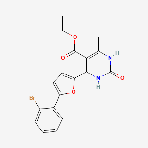 molecular formula C18H17BrN2O4 B11952886 Ethyl 4-(5-(2-bromophenyl)-2-furyl)-6-methyl-2-oxo-1,2,3,4-tetrahydro-5-pyrimidinecarboxylate 